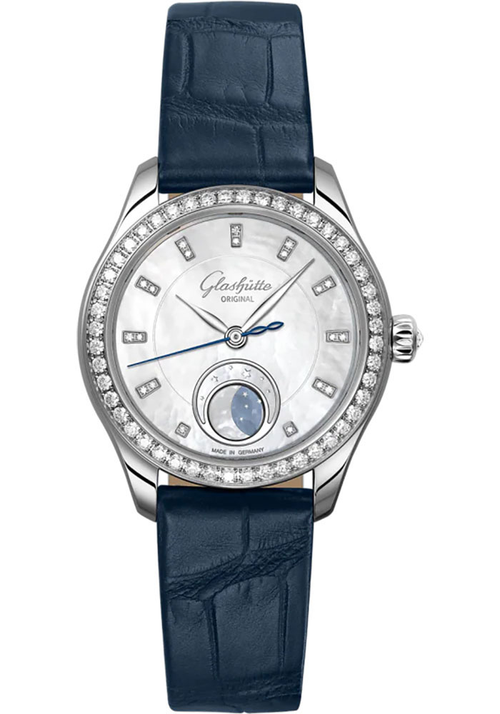 Glashutte Original Watches - Serenade Luna Stainless Steel - Alligator Strap - Style No: 1-35-14-02-12-04