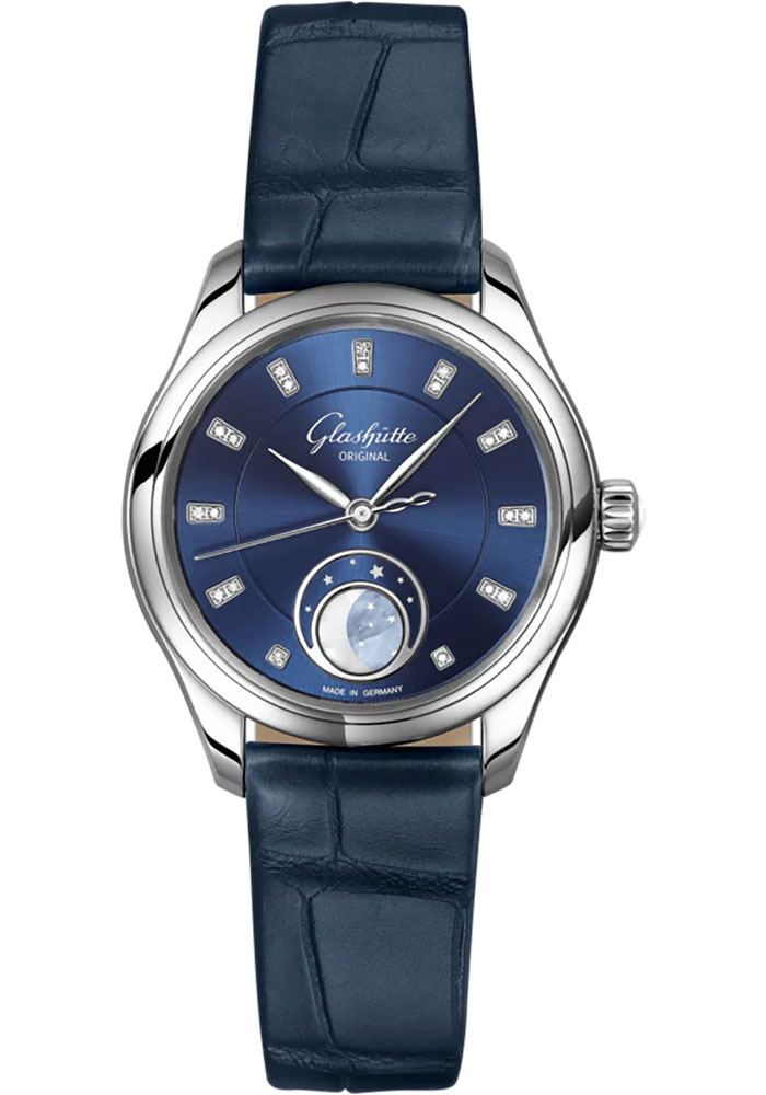 Glashutte Original Watches - Serenade Luna Stainless Steel - Alligator Strap - Style No: 1-35-14-03-02-04