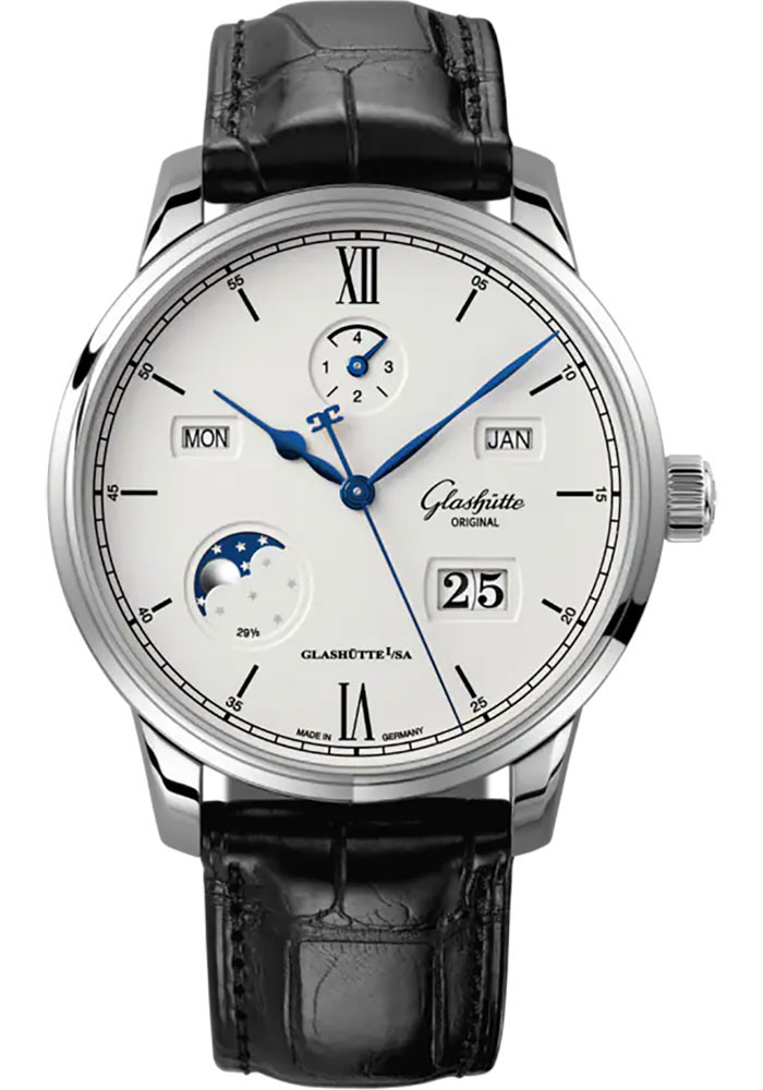 Glashutte Original Watches - Senator Excellence Perpetual Calendar Stainless Steel - Alligator Strap - Style No: 1-36-02-01-02-61
