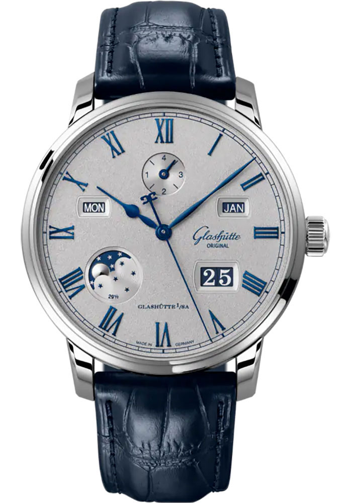 Glashutte Original Watches - Senator Excellence Perpetual Calendar Stainless Steel - Alligator Strap - Style No: 1-36-12-03-02-61