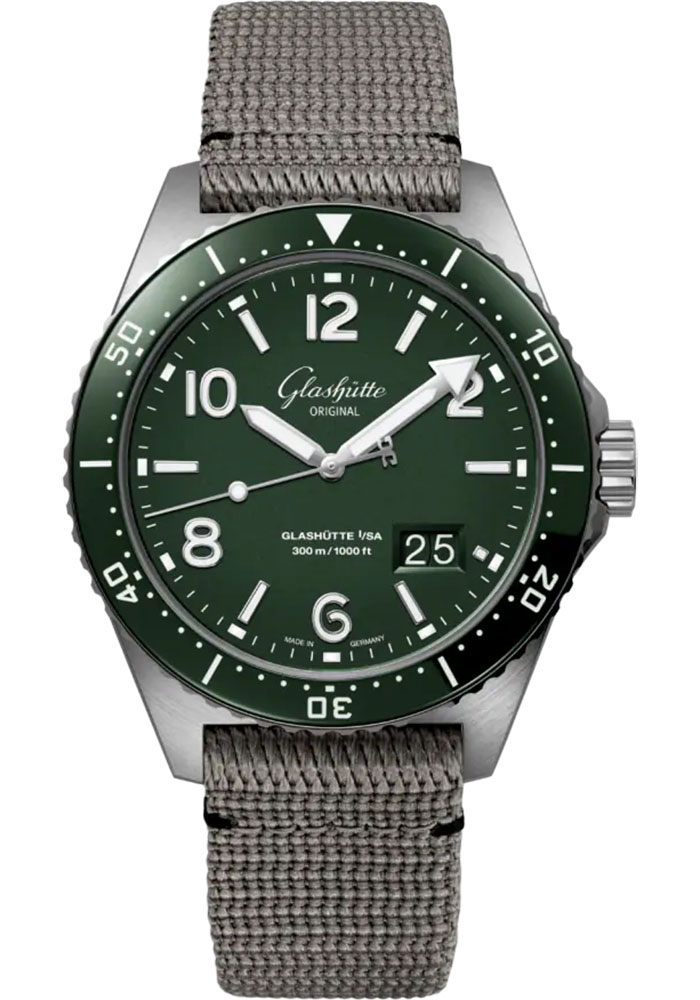 Glashutte Original Watches - SeaQ Panorama Date Stainless Steel - Synthetic Strap - Style No: 1-36-13-07-83-34