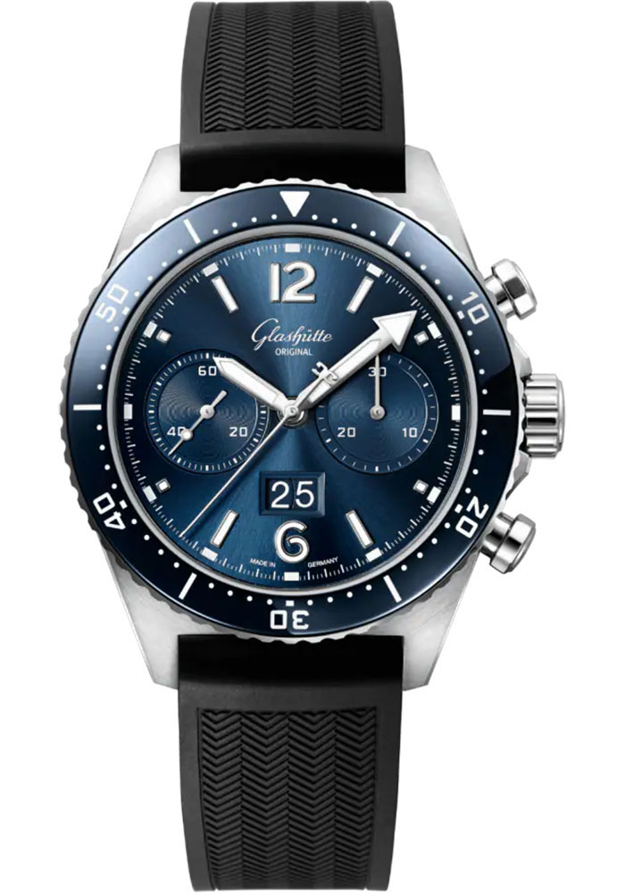 Glashutte Original Watches - SeaQ Chronograph Stainless Steel - Rubber Strap - Style No: 1-37-23-02-81-33