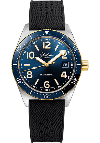 Glashutte Original Watches - SeaQ Steel and Rose Gold - Rubber Strap - Style No: 1-39-11-10-90-33