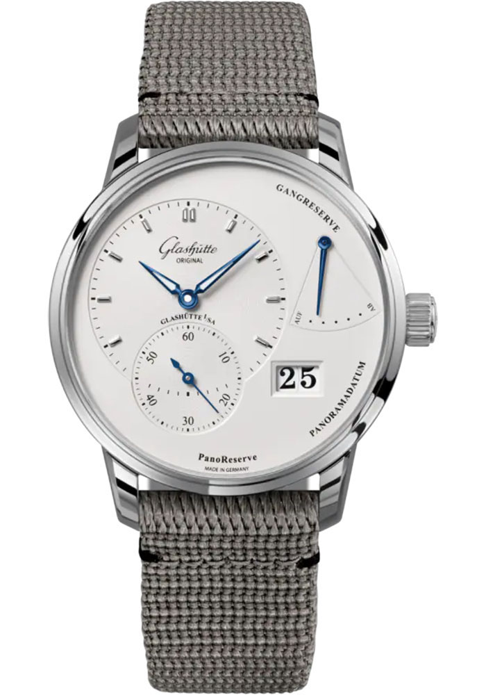 Glashutte Original Watches - PanoReserve Stainless Steel - Synthetic Strap - Folding Buckle - Style No: 1-65-01-22-12-66