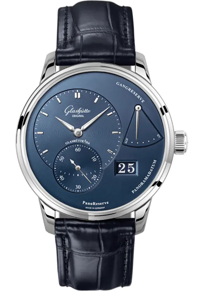 Glashutte Original Watches - PanoReserve Stainless Steel - Alligator Strap - Folding Buckle - Style No: 1-65-01-26-12-61