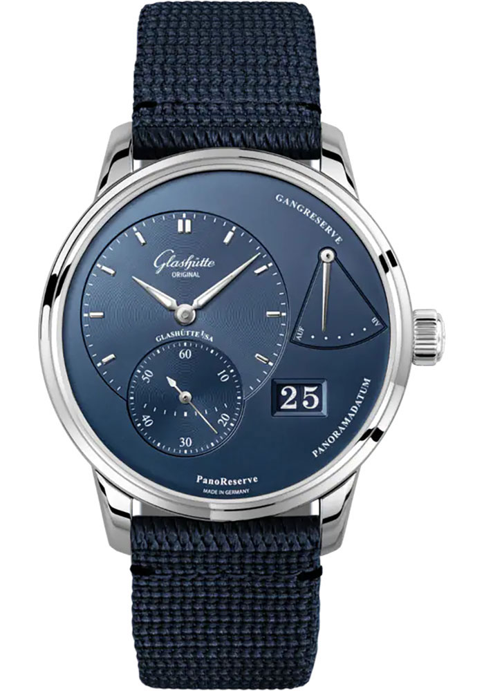 Glashutte Original Watches - PanoReserve Stainless Steel - Synthetic Strap - Folding Buckle - Style No: 1-65-01-26-12-64