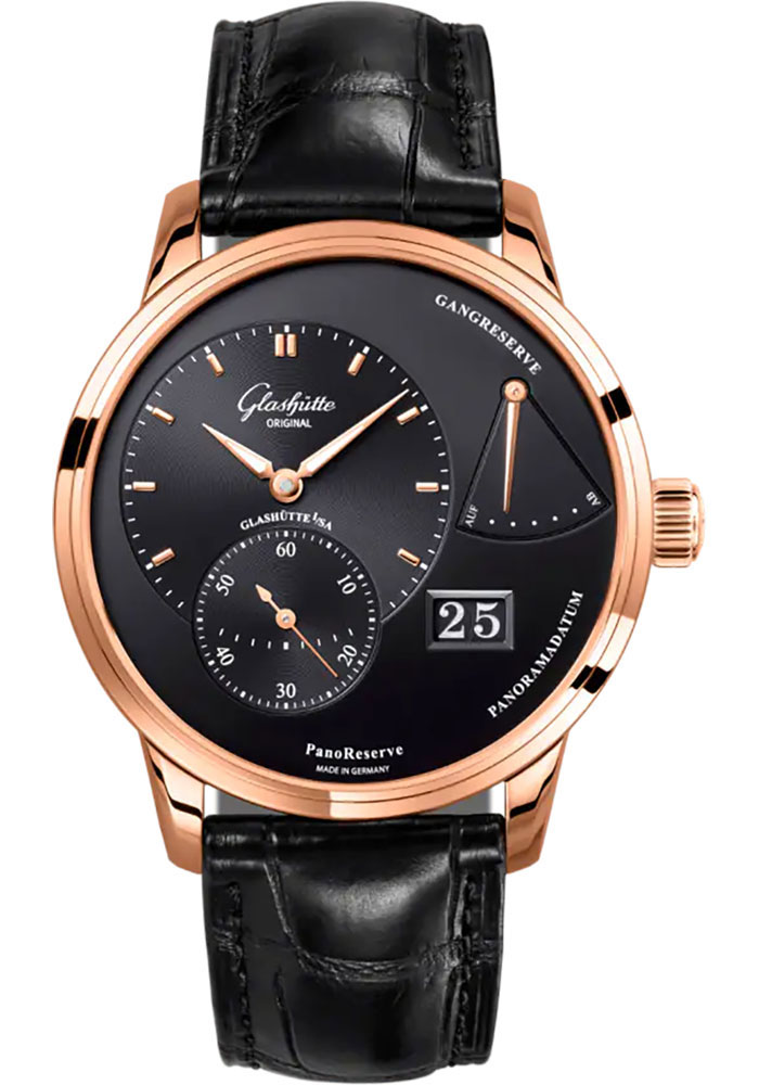 Glashutte Original Watches - PanoReserve Red Gold - Alligator Strap - Folding Buckle - Style No: 1-65-01-29-15-61