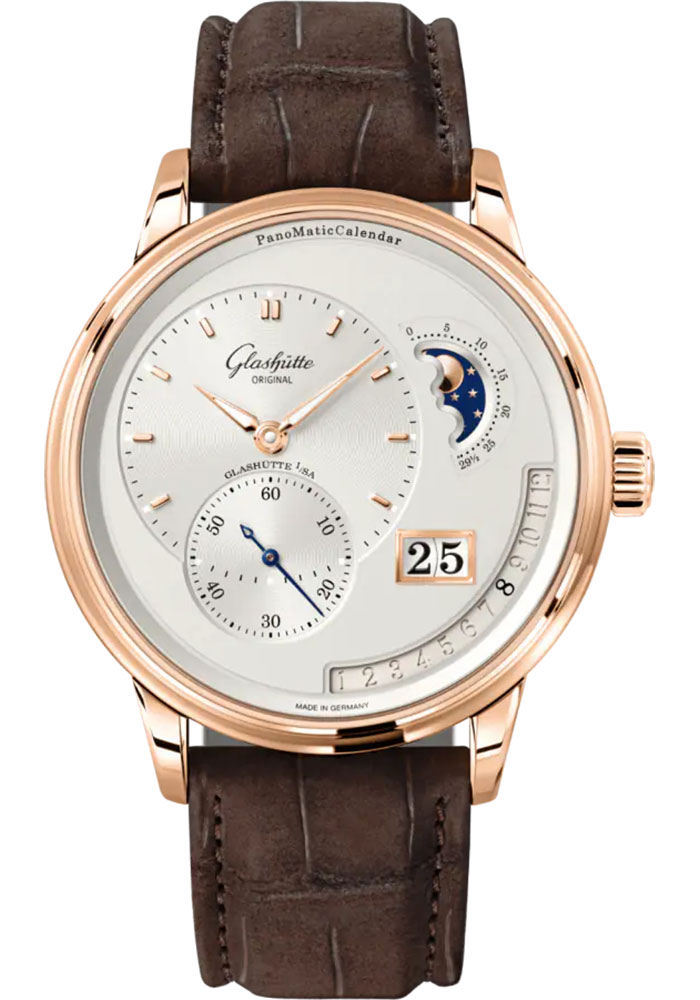 Glashutte Original Watches - PanoMaticCalendar Red Gold - Alligator Strap - Style No: 1-92-09-02-05-62