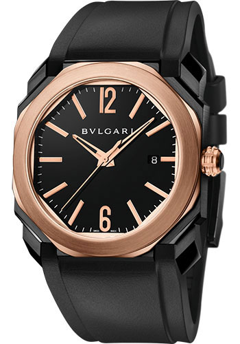 bvlgari black and gold watch