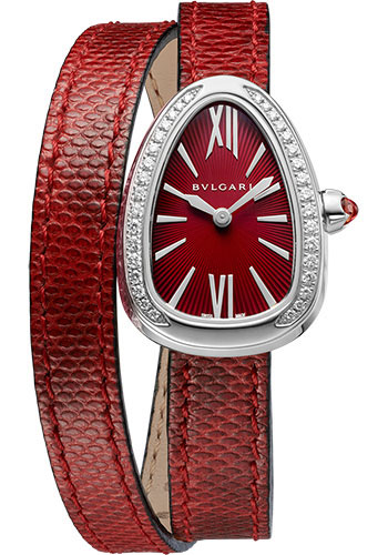 bulgari serpenti leather strap watch