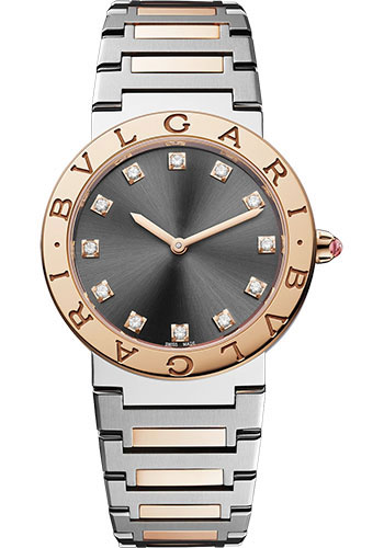 Bulgari Watches - Bulgari Bulgari 33 mm - Steel and Pink Gold - Bracelet - Style No: 103067