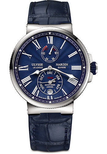 Ulysse Nardin Watches - Marine Chronometer 43mm - Stainless Steel - Leather Strap - Style No: 1133-210/E3