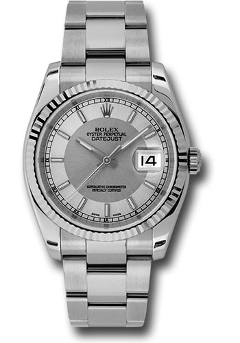 rolex datejust 36 oystersteel and white gold