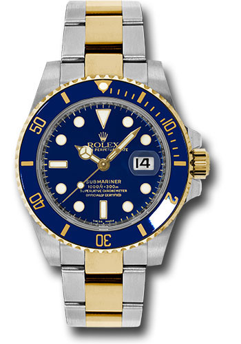 rolex submariner silver and gold blue face