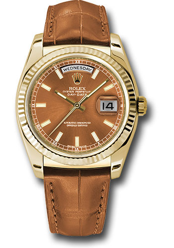 gold rolex with leather band