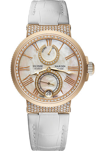 Ulysse Nardin Watches - Marine Chronometer Lady 39mm - Rose Gold - Leather Strap - Style No: 1182-160C/490