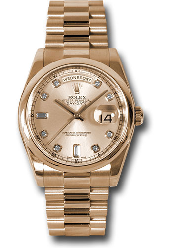 Rolex Watches - Day-Date 36 Pink Gold - Domed Bezel - President - Style No: 118205 chdp