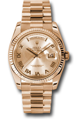 Rolex Watches - Day-Date 36 Pink Gold - Fluted Bezel - President - Style No: 118235 chrp