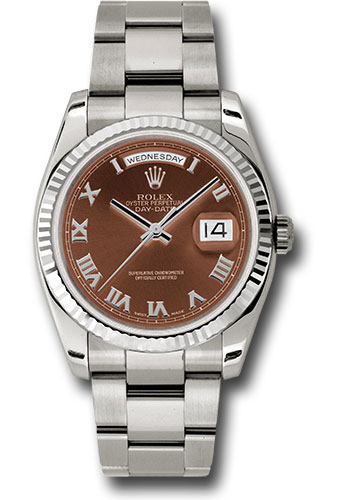 Rolex Watches - Day-Date 36 White Gold - Fluted Bezel - Oyster - Style No: 118239 hbro