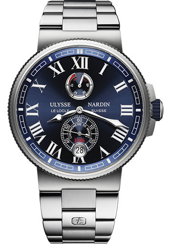 Ulysse Nardin Watches - Marine Chronometer Manufacture 43mm - Steel And Titanium - Bracelet - Style No: 1183-126-7M/43