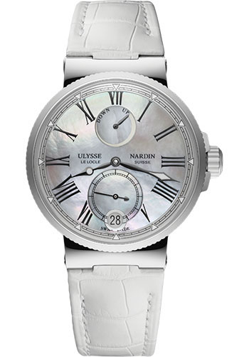 Ulysse Nardin Watches - Marine Chronometer Lady 39mm - Stainless Steel - Leather Strap - Style No: 1183-160/40