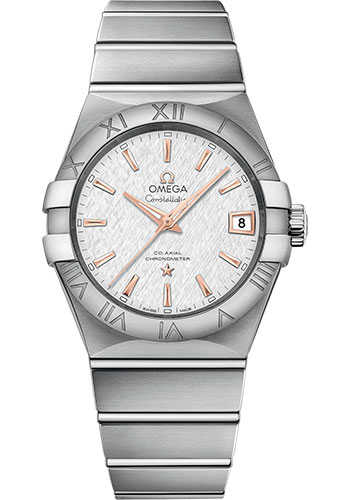 Omega Watches - Constellation Co-Axial 38 mm - Brushed Stainless Steel - Style No: 123.10.38.21.02.002