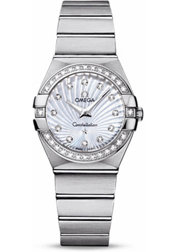 Omega Watches - Constellation Quartz 27 mm - Brushed Stainless Steel - Style No: 123.15.27.60.55.002