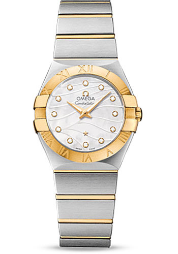 Omega Watches - Constellation Quartz 27 mm - Brushed Steel And Yellow Gold - Style No: 123.20.27.60.55.005