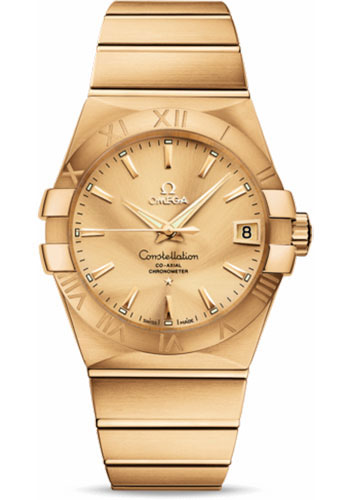 Omega Watches - Constellation Co-Axial 38 mm - Brushed Yellow Gold - Style No: 123.50.38.21.08.001