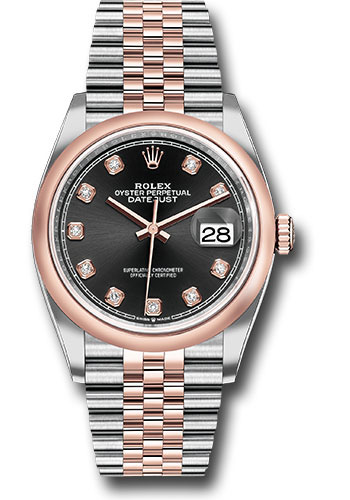 Rolex Watches - Datejust 36 Steel and Pink Gold - Domed Bezel - Jubilee - Style No: 126201 bkdj