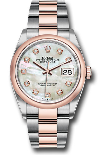 Rolex Watches - Datejust 36 Steel and Pink Gold - Domed Bezel - Oyster - Style No: 126201 mdo