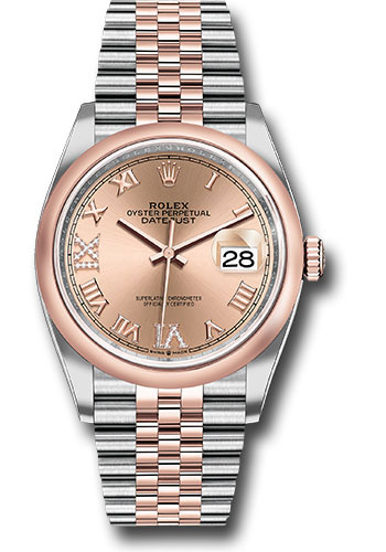 Rolex Watches - Datejust 36 Steel and Pink Gold - Domed Bezel - Jubilee - Style No: 126201 rdr69j