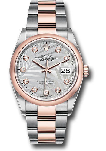 Rolex Watches - Datejust 36 Steel and Pink Gold - Domed Bezel - Oyster - Style No: 126201 spmdo