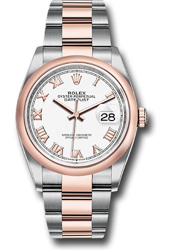 Rolex Watches - Datejust 36 Steel and Pink Gold - Domed Bezel - Oyster - Style No: 126201 wro