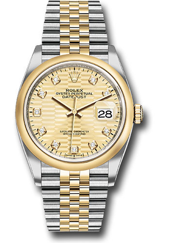 Rolex Watches - Datejust 36 Steel and Yellow Gold - Domed Bezel - Jubilee - Style No: 126203 gflmdj