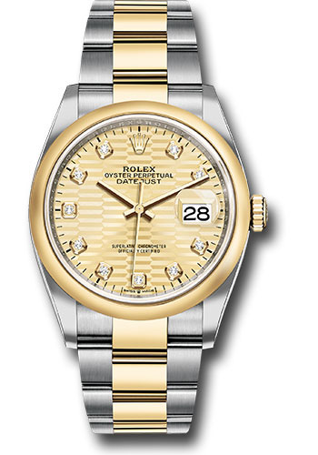 Rolex Watches - Datejust 36 Steel and Yellow Gold - Domed Bezel - Oyster - Style No: 126203 gflmdo