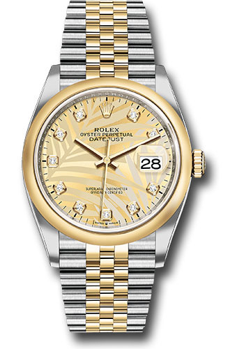 Rolex Watches - Datejust 36 Steel and Yellow Gold - Domed Bezel - Jubilee - Style No: 126203 gpmdj