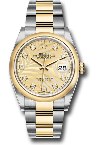 Rolex Watches - Datejust 36 Steel and Yellow Gold - Domed Bezel - Oyster - Style No: 126203 gpmdo