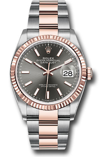 rolex datejust 36 oystersteel and everose gold