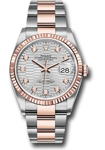 Rolex Watches - Datejust 36 Steel and Pink Gold - Fluted Bezel - Oyster - Style No: 126231 sflmdo