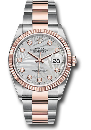 Rolex Watches - Datejust 36 Steel and Pink Gold - Fluted Bezel - Oyster - Style No: 126231 spmdo