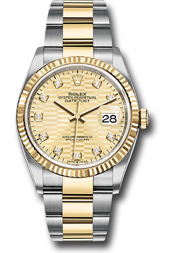 Rolex Datejust 36 Steel and Yellow Gold - Fluted Bezel - Oyster