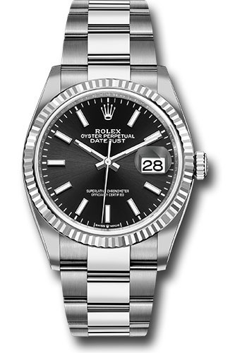 Rolex 126234 bkio Datejust 36 (Steel&WG|Fluted Bez|Oyster) Watch