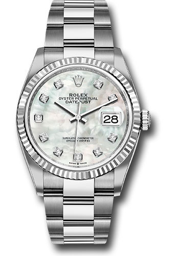 Rolex Datejust 36 Black Diamond Dial Oyster Bracelet Watch