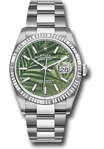 Rolex Watches - Datejust 36 Steel and White Gold - Fluted Bezel - Oyster - Style No: 126234 ogpmio