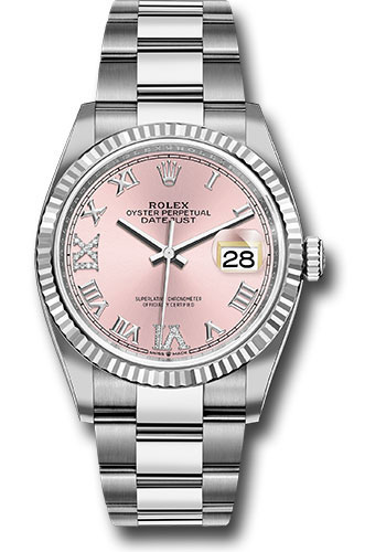 Rolex Watches - Datejust 36 Steel and White Gold - Fluted Bezel - Oyster - Style No: 126234 pdr69o