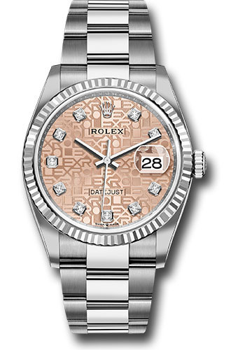 Rolex Watches - Datejust 36 Steel and White Gold - Fluted Bezel - Oyster - Style No: 126234 pjdo