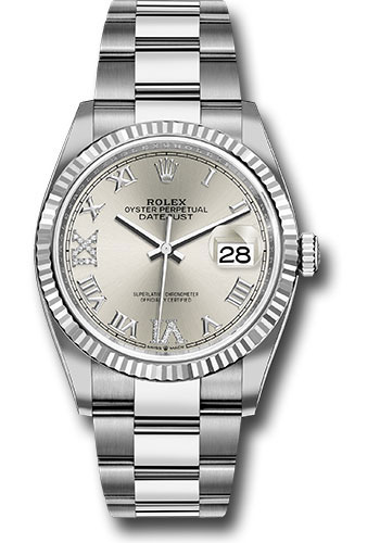 Rolex Watches - Datejust 36 Steel and White Gold - Fluted Bezel - Oyster - Style No: 126234 sdr69o