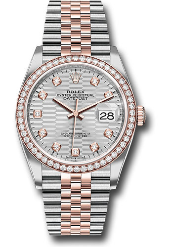 Rolex Watches - Datejust 36 Steel and Pink Gold - Diamond Bezel - Jubilee - Style No: 126281rbr sflmdj