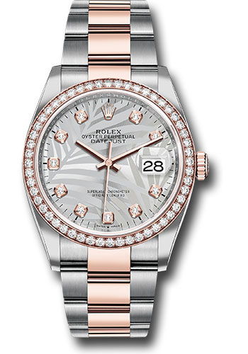 Rolex Watches - Datejust 36 Steel and Pink Gold - Diamond Bezel - Oyster - Style No: 126281rbr spmdo